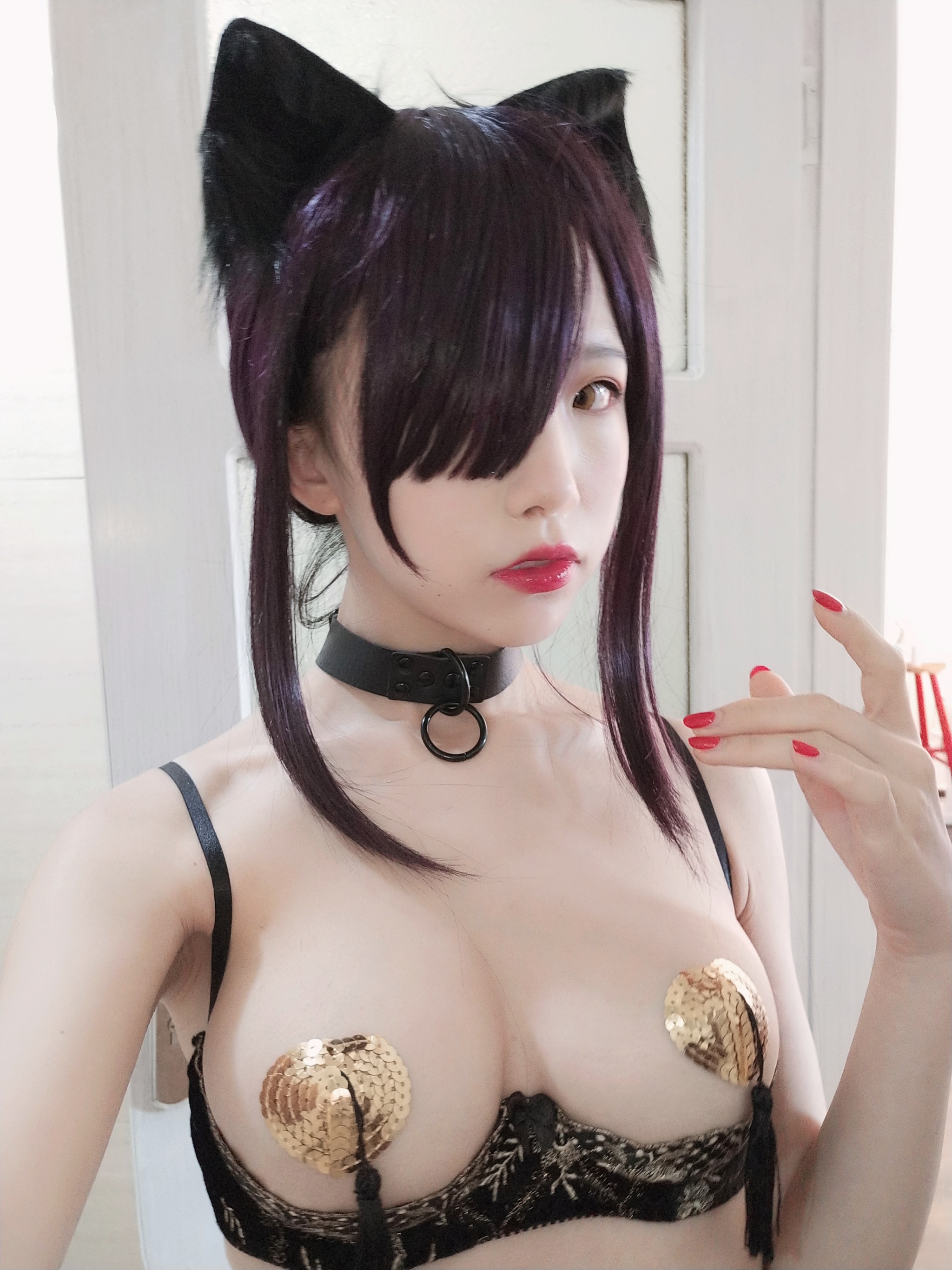 图片[1]-水淼Aqua – NO.010 黑白猫自拍 黑色内衣自拍 [32P]-XikXak